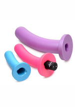 Load image into Gallery viewer, Strap U Triple Peg 28x Vibrating Rechargeable Silicone Dildo Set with Remote Control

