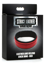 Load image into Gallery viewer, Strict Leather Cock Gear Velcro Leather Cock Ring - Red
