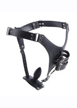 Load image into Gallery viewer, Strict Male Chastity Harness with Silicone Anal Plug - Black