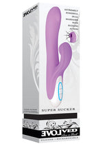 Load image into Gallery viewer, Super Sucker Rechargeable Silicone G-Spot Vibrator with Clitoral Stimulator - Pink/Purple
