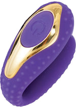 Load image into Gallery viewer, Surenda Enhanced Oral Vibe Rechargeable Silicone Vibrator - Gold/Purple
