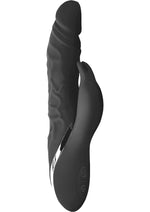 Load image into Gallery viewer, Surenda Rabbit Lover and Dildo Rechargeable Silicone Vibrator - Black
