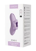 Load image into Gallery viewer, Svakom Echo 2 App Compatible Rechargeable Silicone Heated Finger Vibrator - Lilac/Pink
