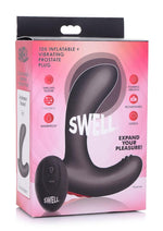 Load image into Gallery viewer, Swell 10x Inflatable Vibrating Silicone Rechargeable Prostate Plug - Black
