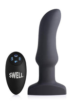 Load image into Gallery viewer, Swell Inflatable Rechargeable Silicone Vibrating Curved Anal Plug - Black
