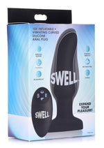 Load image into Gallery viewer, Swell Inflatable Rechargeable Silicone Vibrating Curved Anal Plug - Black
