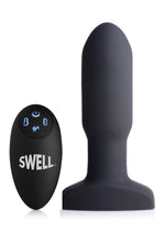 Load image into Gallery viewer, Swell Inflatable Rechargeable Silicone Vibrating Missile Anal Plug - Black
