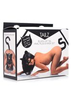 Load image into Gallery viewer, Tailz Black Cat Tail Anal Plug and Mask - Black - Set