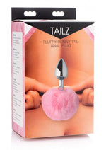 Load image into Gallery viewer, Tailz Fluffy Bunny Tail Anal Plug - Metal/Pink
