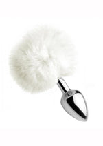Load image into Gallery viewer, Tailz Fluffy Bunny Tail Anal Plug - Metal/White
