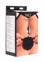 Load image into Gallery viewer, Tailz Onyx Bunny Tail Anal Plug - Black/Metal
