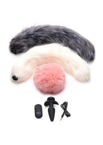 Load image into Gallery viewer, Tailz Vibrating Rechargeable Silicone Anal Plug and 3 Tails with Remote Control - Assorted Colors/Multicolor - Set