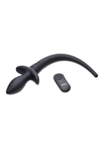 Load image into Gallery viewer, Tailz Waggerz Moving and Vibrating Silicone Rechargeable Puppy Tail with Remote Control - Black