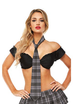 Load image into Gallery viewer, Teacher&#39;s Pet Schoolgirl Plaid Tie - Grey
