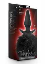 Load image into Gallery viewer, Temptasia Bunny Tail Pom Silicone Butt Plug - Black