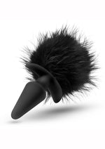 Load image into Gallery viewer, Temptasia Bunny Tail Pom Silicone Butt Plug - Black