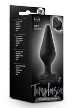 Load image into Gallery viewer, Temptasia Fuck Me Silicone Butt Plug - Black
