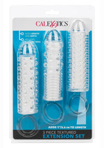 Load image into Gallery viewer, Textured Extension Set Penis Sleeves - Clear - 3 Piece

