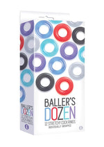 Load image into Gallery viewer, The 9&#39;s - Baller&#39;s Dozen 12 Piece Cock Ring - Assorted Colors - Set

