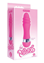 Load image into Gallery viewer, The 9&#39;s - Pinkies, Ridgy Silicone Mini Vibrator - Pink - 4.5in
