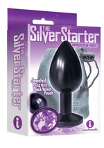 Load image into Gallery viewer, The 9&#39;s - The Silver Starter Bejeweled Annodized Stainless Steel Plug - Black/Purple/Violet
