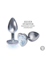Load image into Gallery viewer, The 9&#39;s - The Silver Starter Bejeweled Heart Stainless Steel Plug
