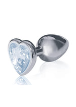 Load image into Gallery viewer, The 9&#39;s - The Silver Starter Bejeweled Heart Stainless Steel Plug - Clear/Diamond

