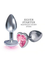 Load image into Gallery viewer, The 9&#39;s - The Silver Starter Bejeweled Heart Stainless Steel Plug
