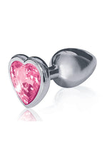 Load image into Gallery viewer, The 9&#39;s - The Silver Starter Bejeweled Heart Stainless Steel Plug - Pink
