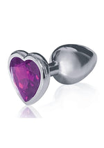 Load image into Gallery viewer, The 9&#39;s - The Silver Starter Bejeweled Heart Stainless Steel Plug - Purple/Violet
