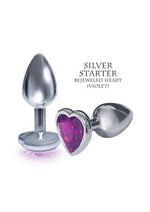 Load image into Gallery viewer, The 9&#39;s - The Silver Starter Bejeweled Heart Stainless Steel Plug
