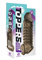Load image into Gallery viewer, The 9&#39;s - Toppers Open Ended, Ribbed and Nubbed Penis Extender - Smoke
