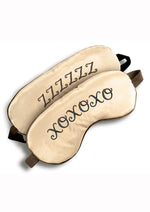 Load image into Gallery viewer, The 9&#39;s - Xoxo/Zzz Satin Blindfold - Tan
