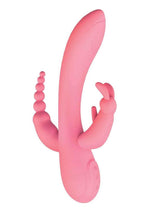 Load image into Gallery viewer, The Beat Trifecta Rechargeable Silicone Multifunction Rabbit Vibrator - Pink
