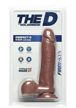 Load image into Gallery viewer, The D Perfect D Firmskyn Dildo with Balls - Brown/Caramel - 8in
