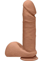 Load image into Gallery viewer, The D Perfect D Ultraskyn Dildo with Balls - Brown/Caramel - 7in
