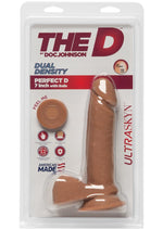 Load image into Gallery viewer, The D Perfect D Ultraskyn Dildo with Balls - Brown/Caramel - 7in

