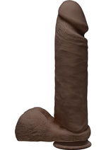 Load image into Gallery viewer, The D Perfect D Ultraskyn Dildo with Balls - Chocolate - 8in
