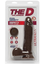 Load image into Gallery viewer, The D Perfect D Ultraskyn Dildo with Balls - Chocolate - 8in
