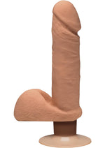 Load image into Gallery viewer, The D Perfect D Ultraskyn Vibrating Dildo with Balls - Brown/Caramel - 7in
