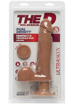 Load image into Gallery viewer, The D Perfect D Ultraskyn Vibrating Dildo with Balls - Caramel - 8in
