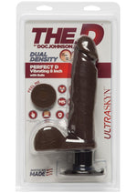 Load image into Gallery viewer, The D Perfect D Ultraskyn Vibrating Dildo with Balls - Chocolate - 8in
