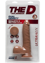 Load image into Gallery viewer, The D Realistic D Ultraskyn Slim Dildo with Balls - Brown/Caramel - 7in
