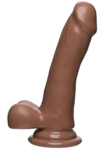 Load image into Gallery viewer, The D Slim D Firmskyn Dildo with Balls - Brown/Caramel - 6in

