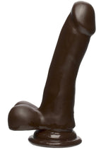 Load image into Gallery viewer, The D Slim D Firmskyn Dildo with Balls - Black/Chocolate - 6in
