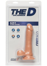 Load image into Gallery viewer, The D Slim D Firmskyn Dildo with Balls - Flesh/Vanilla - 6in
