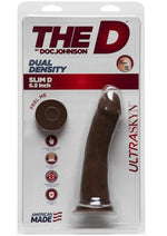 Load image into Gallery viewer, The D Slim D Ultraskyn Dildo - Black/Chocolate - 6in

