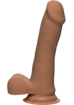 Load image into Gallery viewer, The D Slim D Ultraskyn Dildo with Balls - Brown/Caramel - 6.5in
