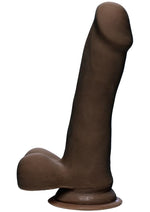 Load image into Gallery viewer, The D Slim D Ultraskyn Dildo with Balls - Brown/Chocolate - 6.5in
