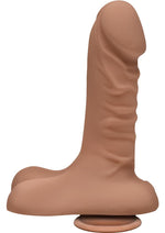 Load image into Gallery viewer, The D Super D Ultraskyn Dildo with Balls - Brown/Caramel - 6in
